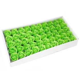 50x Flower Soap for Craft - Med Rose - Green