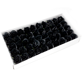 50x Flower Soap for Craft - Med Rose - Black