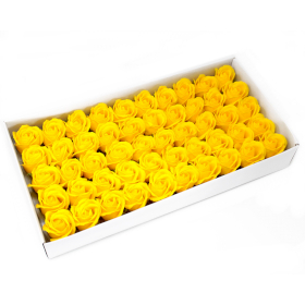 50x Flower Soap for Craft - Med Rose - Yellow