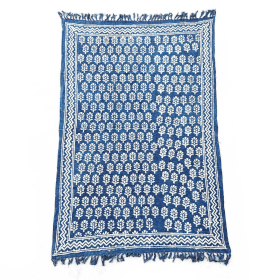 Handmade Indigo Throw - 170x120cm - Chhota Flower