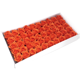 50x Flower Soap for Craft - Med Rose - Sunset Orange