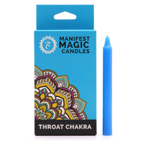 3x Manifest Magic Candles (pack of 12) - Blue - Throat Chakra