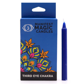 3x Manifest Magic Candles (pack of 12) - Dark Blue - Third Eye Chakra
