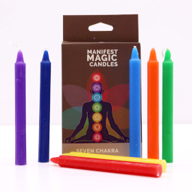 3x Seven Chakra Manifest Candles (pack of 7)