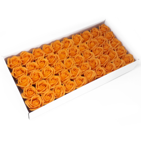 50x Flower Soap for Craft - Med Rose - Orange