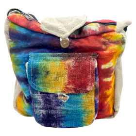 Tie-Dye Hemp Study Bag with Front Pocket