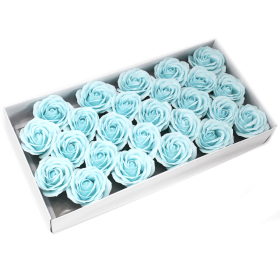 25x Flower Soap for Craft - Lrg Rose - Baby Blue