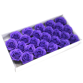 25x Flower Soap for Craft - Lrg Rose - Violet