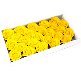 25x Flower Soap for Craft - Lrg Rose - Yellow