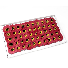 50x Flower Soap for Craft - Sml Sunflower - Red