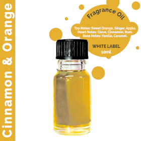 10x 10 ml Cinnamon & Orange Fragrance Oil - UNLABELLED