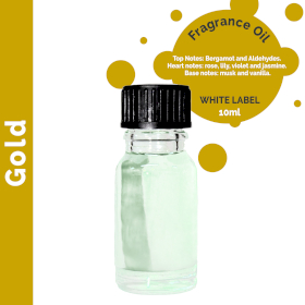 10x 10 ml Gold Fragrance Oil - UNLABELLED