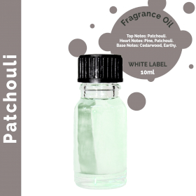 10x 10 ml Patchouli Fragrance Oil - UNLABELLED