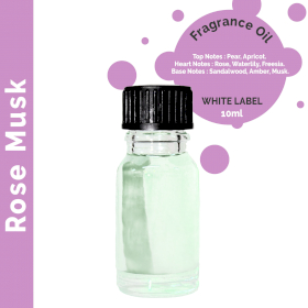10x 10 ml Rose Musk Fragrance Oil - UNLABELLED