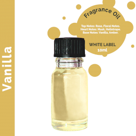 10x 10 ml Vanilla Fragrance Oil - UNLABELLED