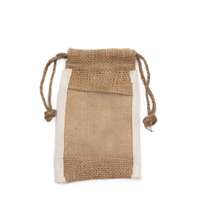 10x Small Washed Jute Pouch - 10x15cm