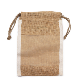 10x Med Washed Jute Pouch - 21x15cm
