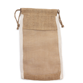10x Lrg Washed Jute Pouch - 26x15cm