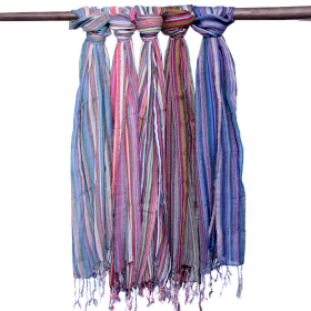 10x Indian Boho Scarves - 50x180cm - Random Purples