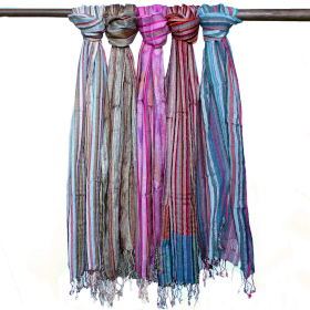 10x Indian Boho Scarves - 50x180cm - Random Blues