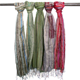 10x Indian Boho Scarves - 50x180cm - Random Greens