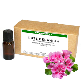 10x Rose Geranium Organic Essential Oil 10ml - White Label