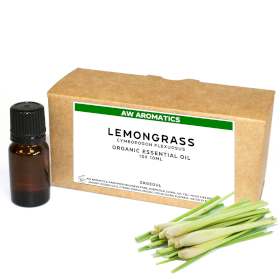 10x Lemongrass Organic Essential Oil 10ml - White Label