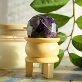 Gemstone Faceted Healing Ball & Stand - Amethyst