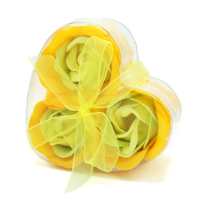 6x Set of 3 Soap Flower Heart Box - Spring Roses