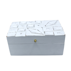 Vintage Deco - Multi Purpose Box - 22x12x10cm - White Diamonds