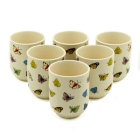 6x Herbal Tea Cups - Butterflies