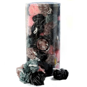 100x Two Tones Scrunchies 4 asst (display tube) - 50gm