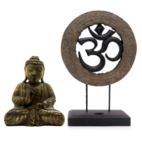 Buddha Feng Shui Set - Om - Grey & Black