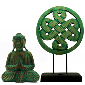 Buddha Feng Shui Set - Buddha Knot - Green