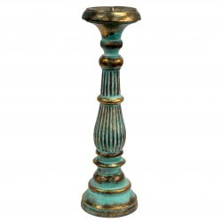 Large Candle Stand - Turquoise Gold