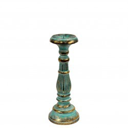 Small Candle Stand - Turquoise Gold