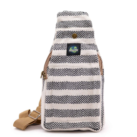 Body Cross Bag Natural Cotton - Black & White