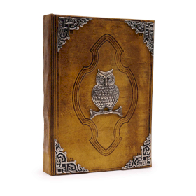 Heafty Coffee Tan Book - Zinc Owl Decor - 200 Deckle Edges Pages - 26x18cm