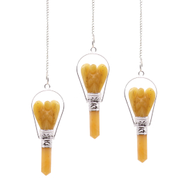 3x Angel Pendulum with Ring- Yellow Quartz