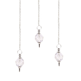 Faceted Gemstone Pendulum - Rock Quartz