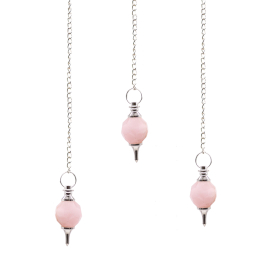 Faceted Gemstone Pendulum - Rose Quartz