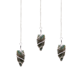 Raw Gemstone Pendulum - Moss Agate