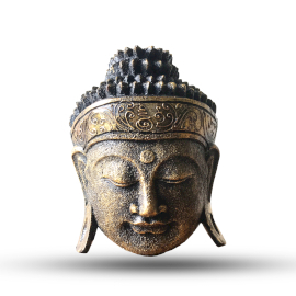 Home Decoration Buddha Head - 25cm - Gold Shine Finish