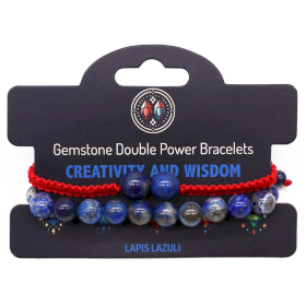 3x Gemstone Double Power Bracelets - Lapis Lazuli