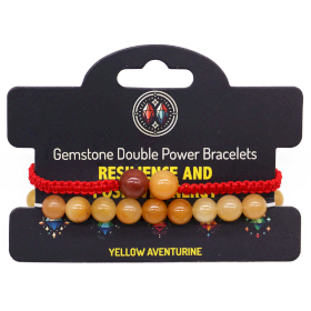 3x Gemstone Double Power Bracelets - Yellow Aventurine