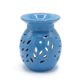 3x Floral Oil Burner - Blue