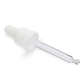 50x White Glass Pipette for 100ml Dropper Bottle 18mm