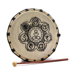 Chakra Shamanic Drum with 1x Stick - 25cm
