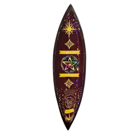 Enamel Incense Bowl - Mango Wood - Pentagram