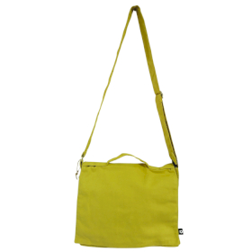 Cotton Canvas Laptop Messenger Bag - Mustard